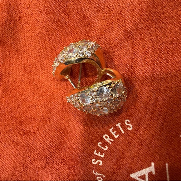 Anthropologie Pavé Triangular Huggie Earrings - Picture 5 of 11